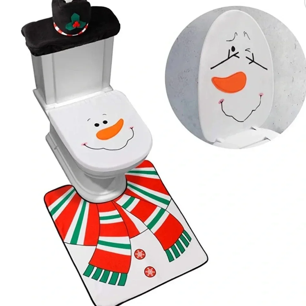 NIB! Winter Snowman 4 piece bathroom decorations